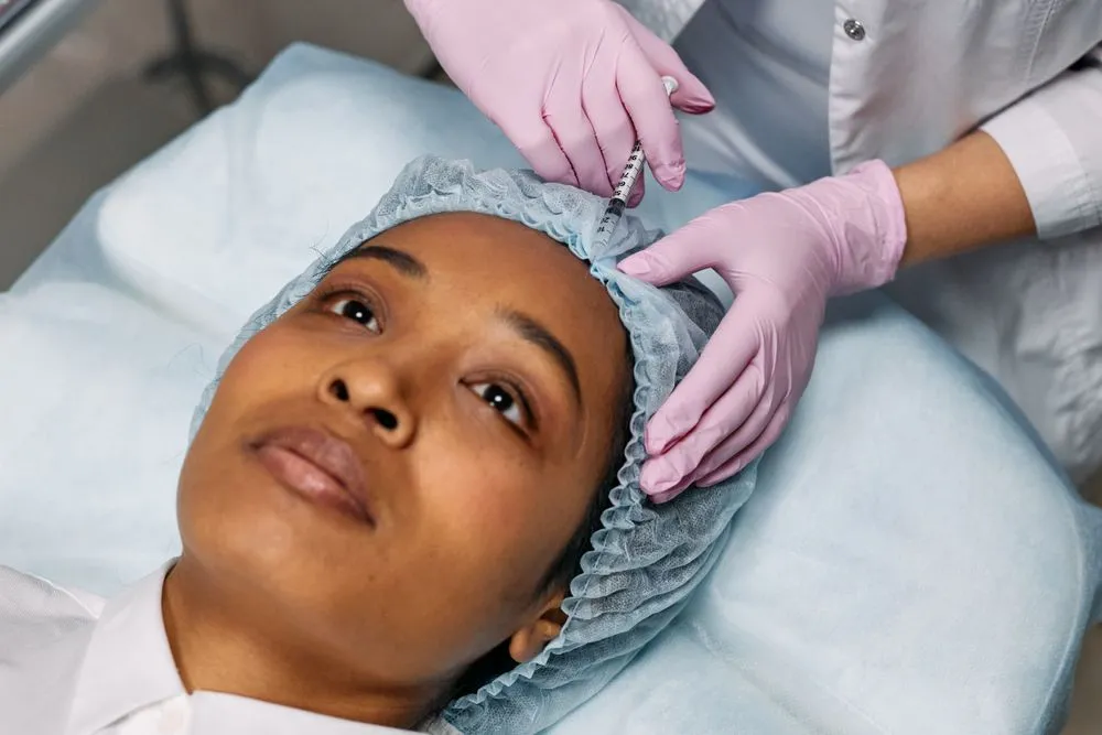Forehead treatment area
